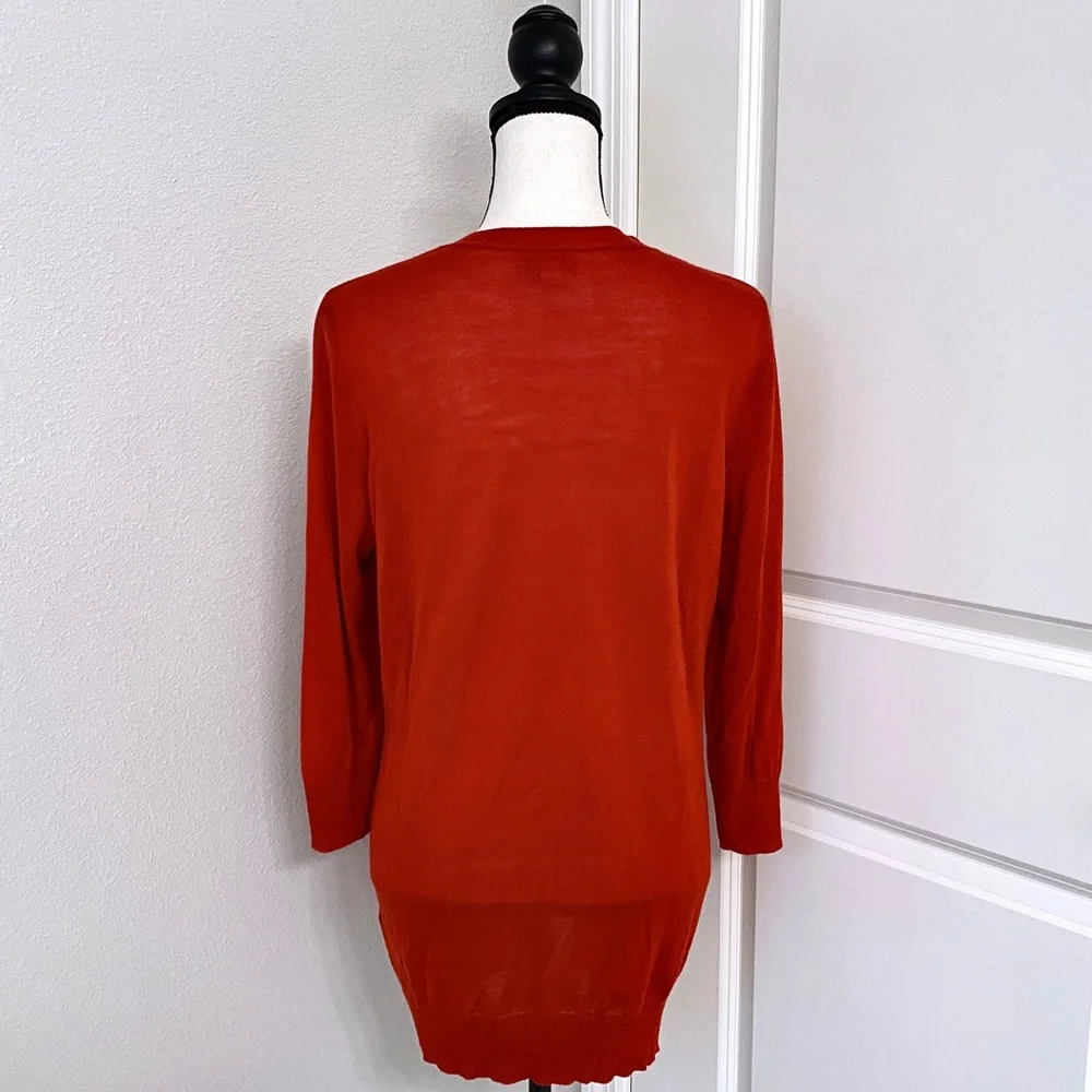 NEW YORK & COMPANY Red Sweater with 3/4 Sleeves